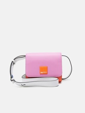 KARL LAGERFELD Pink, Orange and White Leather Crossbody Bag